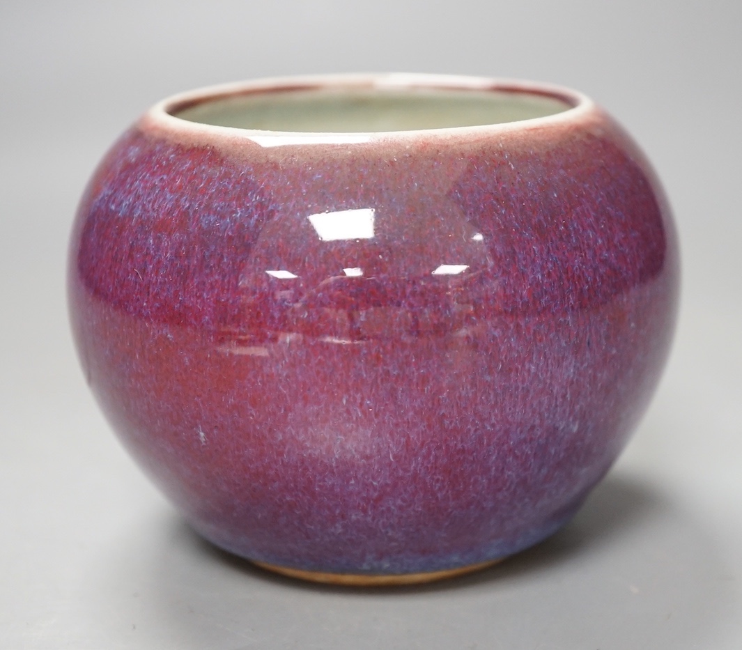 A Chinese flambé glazed water pot 8cm
